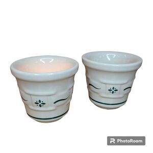 Longaberger Woven Traditions Heritage Green Votive Candle Holders Set Of Two